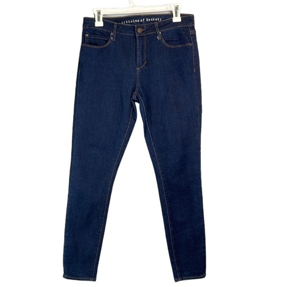 AOS Articles Of Society Sarah Skinny Fit Jeans Albright Blue Dark Wash Baddie 28 - Picture 2 of 12